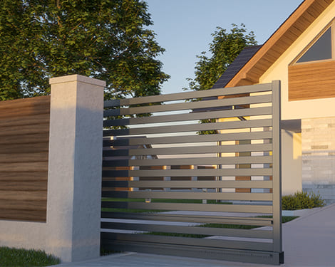 Coloralu : portail aluminium au May-sur-Èvre près de Cholet (49)